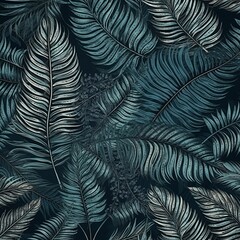 dark background with leaves Generative AI