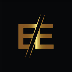 EE letter logo design template elements. EE letter vector logo.