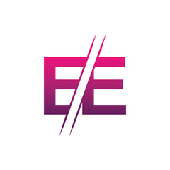 EE letter logo design template elements. EE letter vector logo.