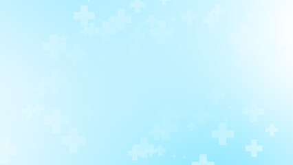 Abstract white blue green colors cross pattern healthcare background.