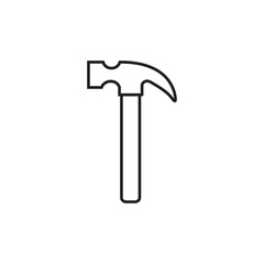 Hammer line icon, logo vector