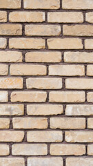 Beautiful building brick background with retro bricks, blank for advertising. Copy space