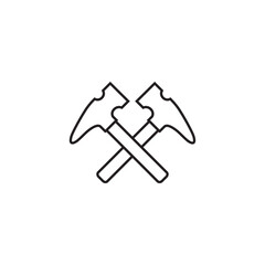 Hammer line icon, logo vector