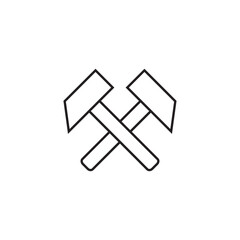 Hammer line icon, logo vector