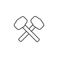 Hammer line icon, logo vector