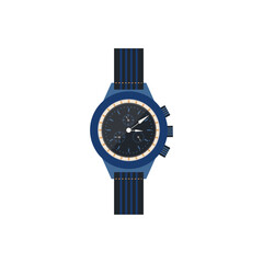 Classic mechanical or quartz wrist watch icon flat vector illustration isolated.
