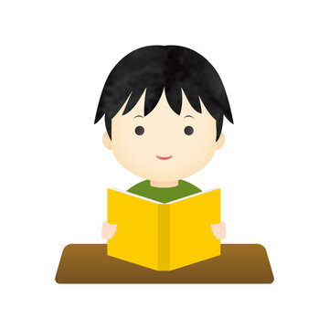 勉強している小学生の男の子