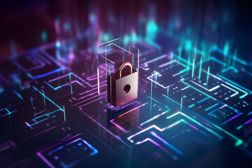 cybersecurity and privacy concept of data protection. Generation AI