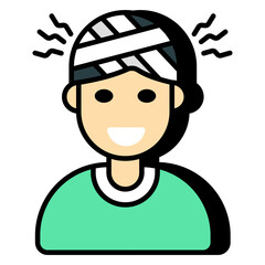 Trendy vector design of head bandage