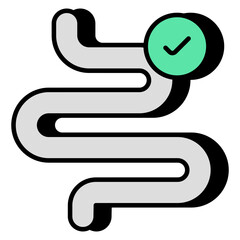 Conceptual flat design icon of intestine 