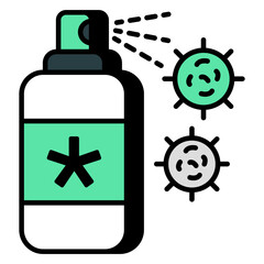 A flat design icon of spray bottle
