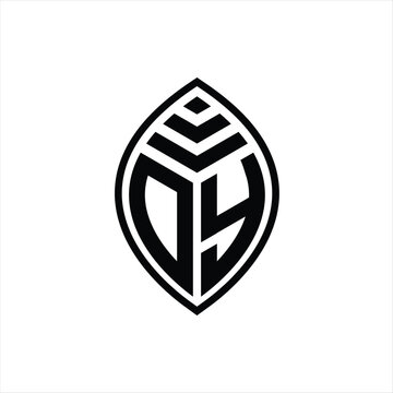 recommend clip art: DY Logo monogram leaf shape isolated outline design template