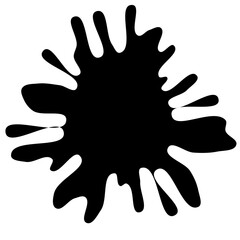 Obraz premium Ink drops and splashes. Blotter spots, liquid paint drip drop splash and ink splatter. Artistic dirty grunge abstract spot vector set. Illustration monochrome drip splash, splat messy inkblot. Vector 