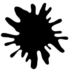 Obraz premium Ink drops and splashes. Blotter spots, liquid paint drip drop splash and ink splatter. Artistic dirty grunge abstract spot vector set. Illustration monochrome drip splash, splat messy inkblot. Vector 