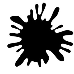 Ink drops and splashes. Blotter spots, liquid paint drip drop splash and ink splatter. Artistic dirty grunge abstract spot vector set. Illustration monochrome drip splash, splat messy inkblot. Vector 