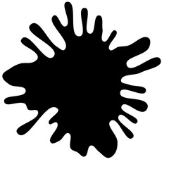 Ink drops and splashes. Blotter spots, liquid paint drip drop splash and ink splatter. Artistic dirty grunge abstract spot vector set. Illustration monochrome drip splash, splat messy inkblot. Vector 