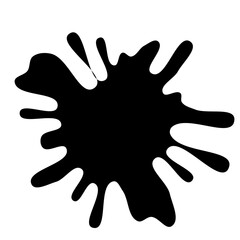 Ink drops and splashes. Blotter spots, liquid paint drip drop splash and ink splatter. Artistic dirty grunge abstract spot vector set. Illustration monochrome drip splash, splat messy inkblot. Vector 