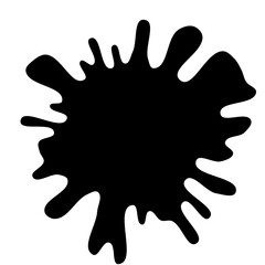 Ink drops and splashes. Blotter spots, liquid paint drip drop splash and ink splatter. Artistic dirty grunge abstract spot vector set. Illustration monochrome drip splash, splat messy inkblot. Vector 