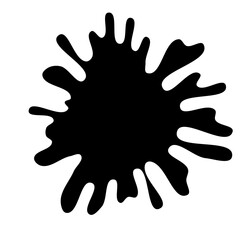 Obraz premium Ink drops and splashes. Blotter spots, liquid paint drip drop splash and ink splatter. Artistic dirty grunge abstract spot vector set. Illustration monochrome drip splash, splat messy inkblot. Vector 