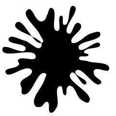 Obraz premium Ink drops and splashes. Blotter spots, liquid paint drip drop splash and ink splatter. Artistic dirty grunge abstract spot vector set. Illustration monochrome drip splash, splat messy inkblot. Vector 