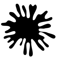 Obraz premium Ink drops and splashes. Blotter spots, liquid paint drip drop splash and ink splatter. Artistic dirty grunge abstract spot vector set. Illustration monochrome drip splash, splat messy inkblot. Vector 