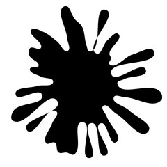 Obraz premium Ink drops and splashes. Blotter spots, liquid paint drip drop splash and ink splatter. Artistic dirty grunge abstract spot vector set. Illustration monochrome drip splash, splat messy inkblot. Vector 