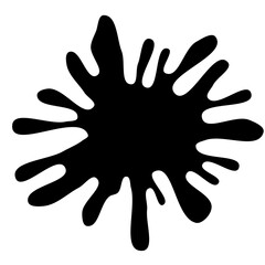 Ink drops and splashes. Blotter spots, liquid paint drip drop splash and ink splatter. Artistic dirty grunge abstract spot vector set. Illustration monochrome drip splash, splat messy inkblot. Vector 