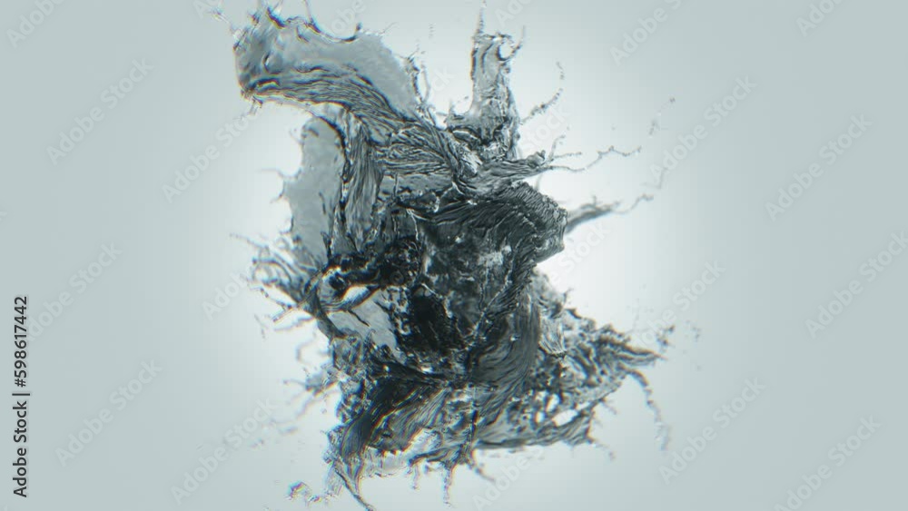 Poster water splash slow motion background/ 4k motion graphics of a slow motion liquid water splash explosi
