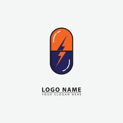 modern lightning capsule logo icon.