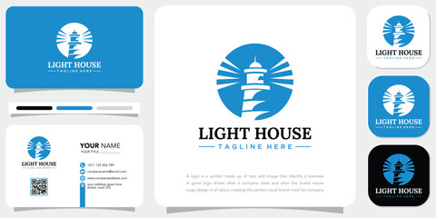 Vector lighthouse ,compass ,logo design inspiration
