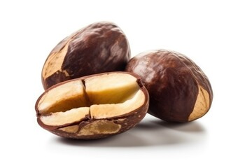 Brazil nut isolated on white background. Generative AI