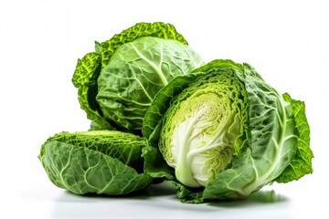 Cabbage isolated on white background. Generative AI