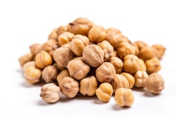 Chickpeas isolated on white background. Generative AI