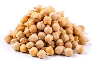 Chickpeas isolated on white background. Generative AI