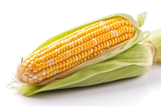 Corn isolated on white background. Generative AI