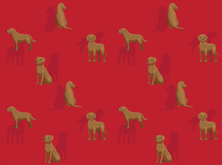 Dog Chesapeake Bay Retriever Cute Cartoon Poses Seamless Wallpaper Background
