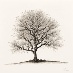 silhouette of a tree by generative ai