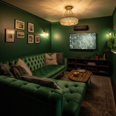 green velvet  modern living room