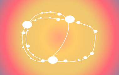 Holographic gradient background with round Y2K frame. Iridescent background in soft pastel shades for text, printing, social networks. Rainbow pink and yellow shades, minimalistic linear Generative AI