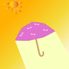 illustration of an umbrella need in sunny weather to cover the heat simple vector
