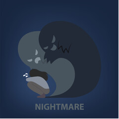 Nightmare terror vector illustration concept