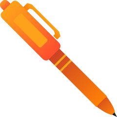 Pen vector illustration . Pen icon for design about education, school, office, stationery or book. Orange pen for decoration or ornament. Back to school graphic resource