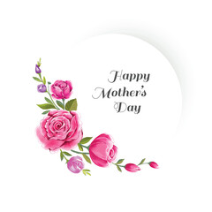 Mother's day greeting card with beautiful floral background