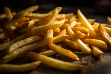fries on a table - chips on a table