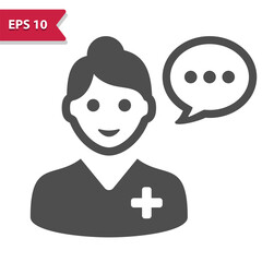 Woman Doctor Icon. Nurse, Dentist, Pharmacist Vector Icon