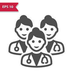 Medical Team Icon. Woman Doctor, Doctors Vector Icon