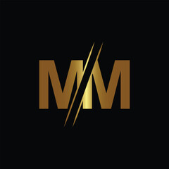 MM letter logo design template elements. MM letter vector logo.