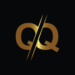 QQ letter logo design template elements. QQ letter vector logo.