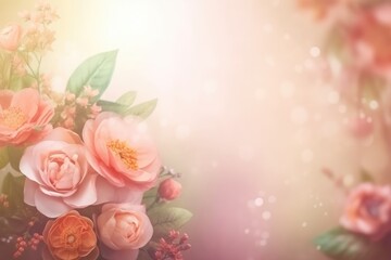 Blurred mothers day background with flowers
