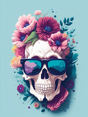 skull girl in sunglasses